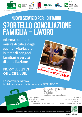 Sportelli Conciliazione Lecco e Monza per informazione cittadini
